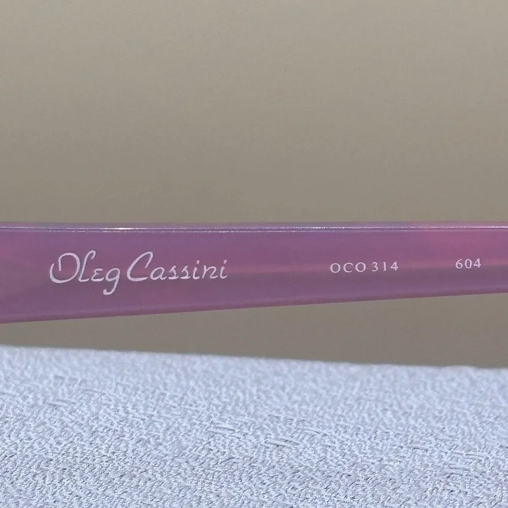 Oleg Cassini OCO 314 Womens Eyeglasses Plum Purple Semi Rimless 53-18-135